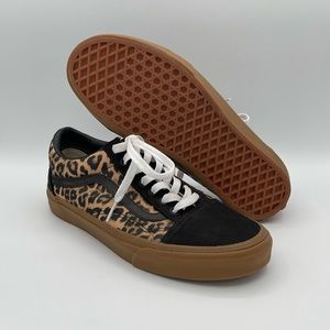 Vans Leopard Print Old Skool Sneakers with Black and Gum